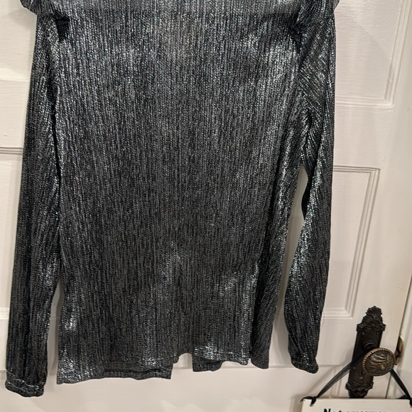 Maje sparkle blouse black and silver. - Picture 2 of 3